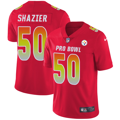 Nike Steelers #50 Ryan Shazier Red Men's Stitched NFL Limited AFC 2018 Pro Bowl Jersey - Click Image to Close